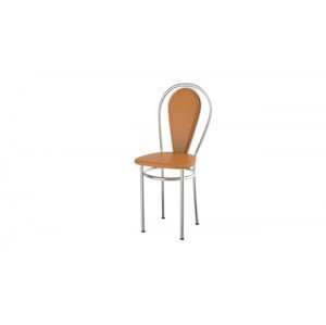 Levná kovová jídelní židle čalouněná Tunber+h Šedá hranatá oranžova