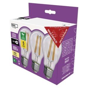 EMOS LED žárovka Filament A60 / E27 / 3,8 W (60 W) / 806 lm