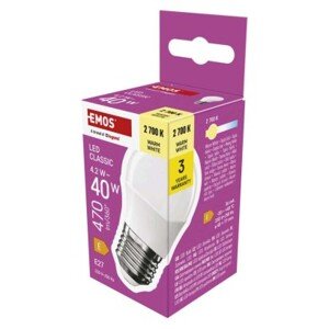 EMOS LED žárovka Classic Mini Globe / E27 / 4,2 W (40 W) / 4