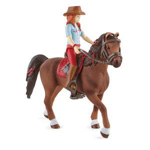 Schleich 42539 Zrzka Hannah s pohyblivými klouby na koni, 15 cm