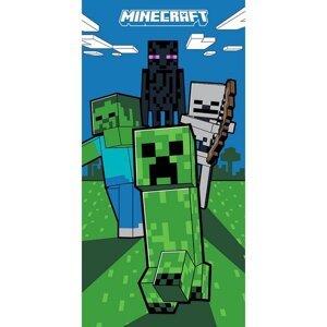 Carbotex Dětská osuška Minecraft Mobi Útočí, 70 x 140 cm