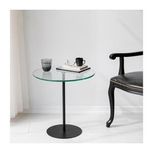 Odkládací stolek CHILL 50x50 cm černá/čirá