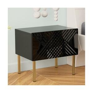 MIRJAN 24 Noční stolek EXITO 46x50 cm černá/zlatá