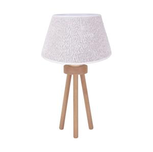 Stolní lampa BOUCLE 1xE27/15W/230V bílá/dřevo