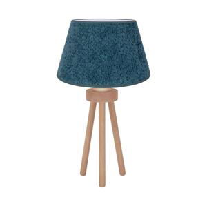 Stolní lampa BOUCLE 1xE27/15W/230V tyrkysová/dřevo