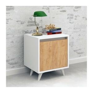 Noční stolek PIONA 52x45 cm bílá/béžová