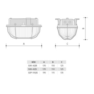 Svítidlo Panlux OVAL SOK-60/S 60W E27 šedá IP44