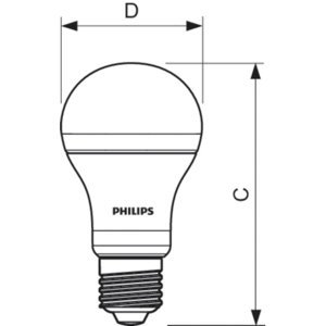LED žárovka E27 Philips A60 12,5W (100W) studená bílá (6500K)