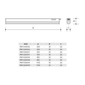 Svítidlo LINETA LED kuchyňské 14W teplá bílá Panlux PN11100019