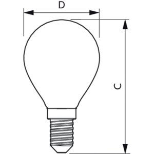 LED žárovka E14 PILA Classic Filament P45 4,3W (40W) teplá bílá (2700K)