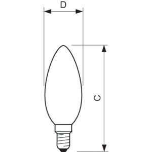 LED žárovka E14 Philips Classic Filament B35 2W (25W) teplá bílá (2700K), svíčka