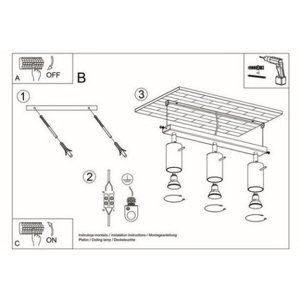 Bodové svítidlo SOLLUX Berg 3 GU10 3x40W bez zdroje SL.0703 přírodní dřevo