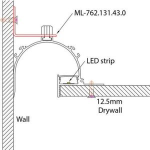 Kovový montážní úchyt profilu AJ ke zdi McLED ML-762.131.43.0