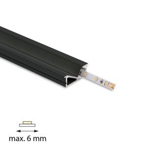Vestavný hliníkový profil černý McLED VE 24x10mm včetně černého difuzoru 1m ML-761.319.74.1