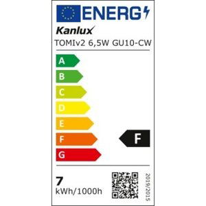 LED žárovka GU10 Kanlux 6,5W (50W) studená bílá (6500K), reflektor 100° 34969