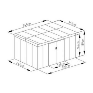 Zahradní domek G21 GRAH 915 - 340x269cm antracitový 6390095