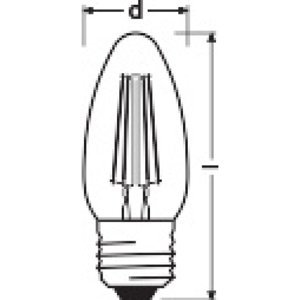 LED žárovka E27 LEDVANCE Filament CL B FIL 4W (40W) teplá bílá (2700K)