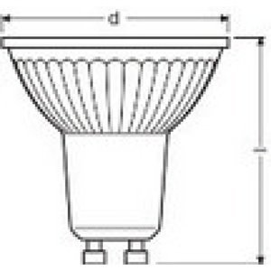 LED žárovka GU10 PAR16 LEDVANCE PARATHOM 4,5W (50W) teplá bílá (2700K) stmívatelná, reflektor 36°