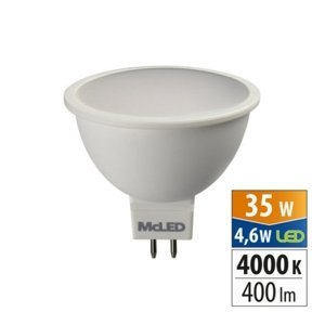 LED žárovka GU5,3 MR16 McLED 4,6W (35W) neutrální bílá (4000K), reflektor 12V 100° ML-312.159.87.0