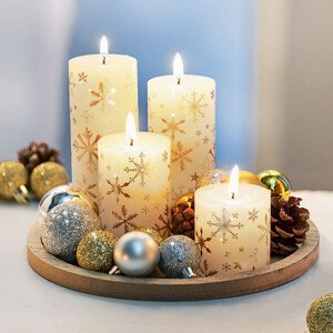 Dekorační sada se svíčkami Bílé Vánoce