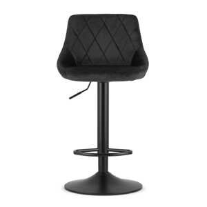 Barová židle KAST - aksamit černý / základna černá