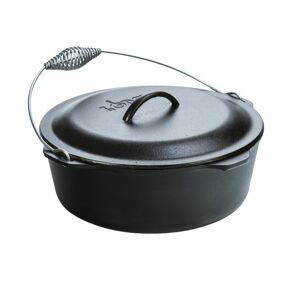 Litinový hrnec Lodge „Dutch Oven“ 8,5 l s litinovou poklicí a kovovým držadlem