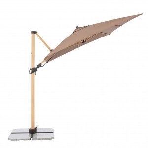 Doppler ALU WOOD 220 x 300 cm - výkyvný zahradní slunečník s boční tyčí s ULTRA UV ochranou : Desén látky - 846