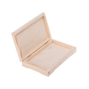 FK Dřevěná krabička plochá - 20,5x12x3,5 cm, Přírodní