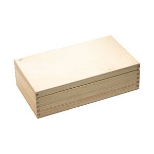 FK Dřevěná krabička na čaj s přihrádkami - 28x16x8 cm, Přírodní