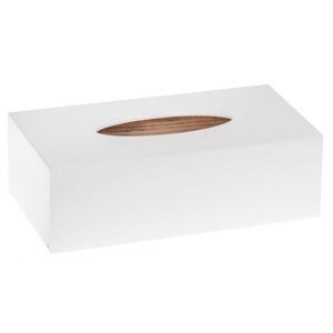 FK Dřevěná krabička na kapesníky - 26x14x8 cm, Bílá