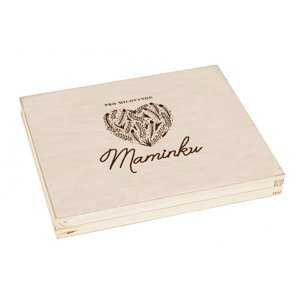 FK Dřevěná krabička na dárek nebo fotografie 10x15 s gravírováním PRO MAMINKU - 22x18x3 cm, Přírodní