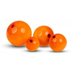 Dřevěné kulaté korálky - oranžové 10 ks  - 1,6 cm