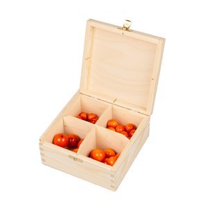 Dřevěné kulaté korálky v dárkové krabičce - ORANŽOVÉ