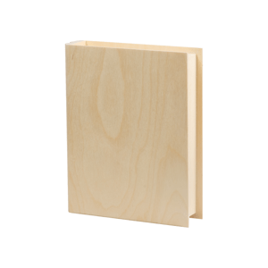 Dřevěná krabička ve tvaru KNIHY - 21x17x4,5 cm, Přírodní