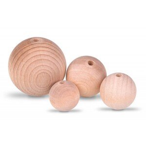 Dřevěné kulaté korálky - přírodní 50 kusů - 16 mm