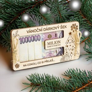 FK Vánoční dárkový šek - Dárkový milión - 20x10 cm, Přírodní