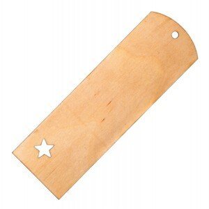 Dřevěná záložka s hvězdičkou - 15x4,2x0,3 cm
