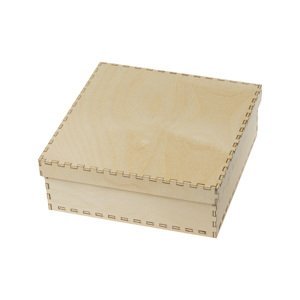 FK Dřevěná krabička - 12x12x6 cm, Přírodní