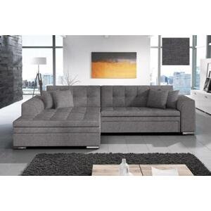 Sedačky-nábytek, SYDNEY moderní rozkládací rohová sedačka s širokou lenoškou, šedá, 295x195 cm