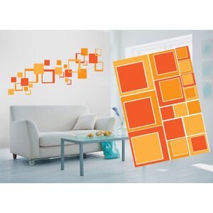 Dekorační nálepky na stěnu oranžové čtverce