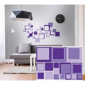 Dekorační nálepky na stěnu fialové čtverce