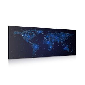 Obraz mapa světa s noční oblohou