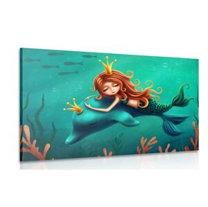 Obraz mořská víla s delfínem
