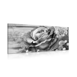Obraz elegantní vintage růže v černobílém provedení