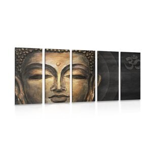 5-dílný obraz tvář Buddhu