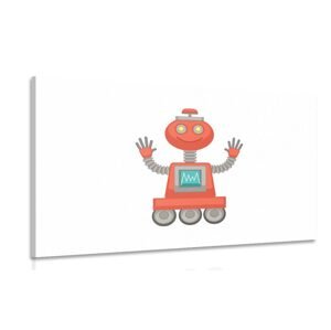Obraz s motivem robota v červené barvě