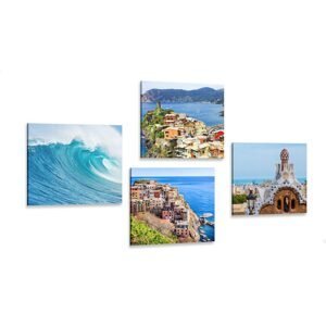 Set obrazů vůně mořské krajiny