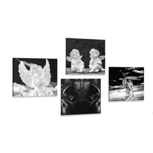 Set obrazů nebeská radost v černobílém provedení