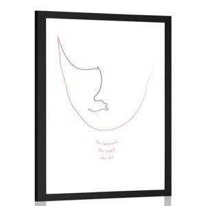 Plakát s paspartou minimalismus s nápisem