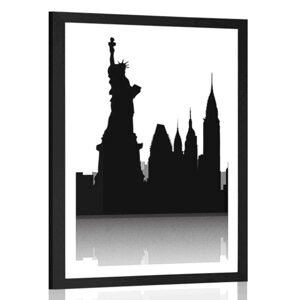 Plakát s paspartou mezinárodní symboly metropolí